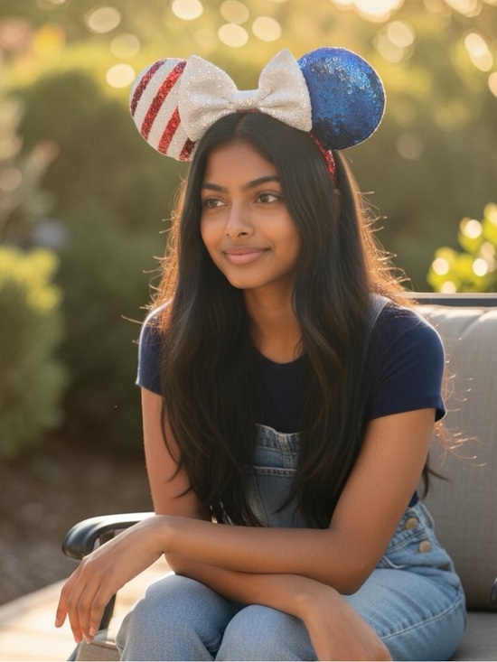 Disney Accessories - Disney Minnie Mickey Ears Stripes Americana July 4th Red White Blue Headband NWT